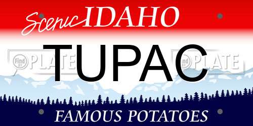 TUPAC Idaho License Plate