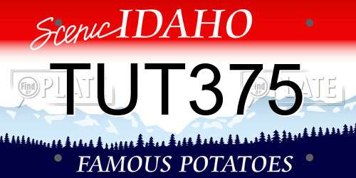 TUT375 Idaho License Plate