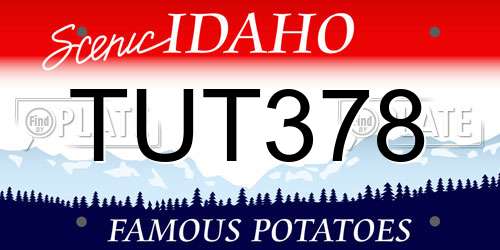 TUT378 Idaho License Plate