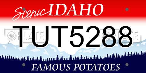 TUT5288 Idaho License Plate