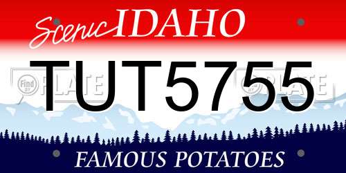 TUT5755 Idaho License Plate