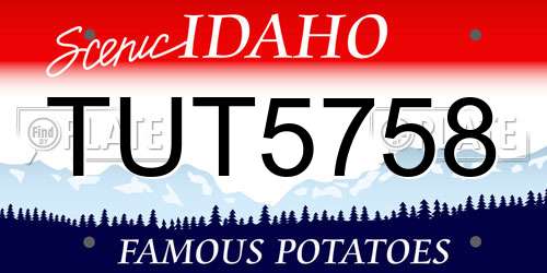 TUT5758 Idaho License Plate