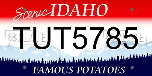 TUT5785 Idaho License Plate