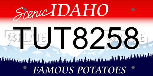 TUT8258 Idaho License Plate