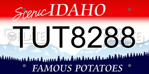 TUT8288 Idaho License Plate