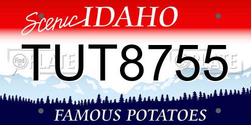 TUT8755 Idaho License Plate