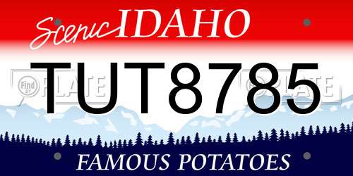 TUT8785 Idaho License Plate