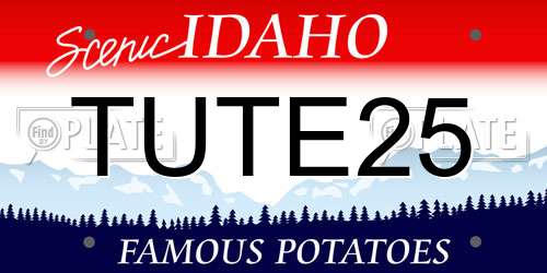 TUTE25 Idaho License Plate