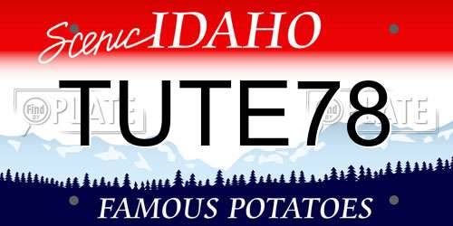 TUTE78 Idaho License Plate
