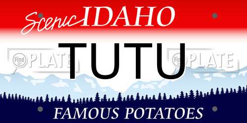 TUTU Idaho License Plate