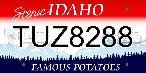 TUZ8288 Idaho License Plate