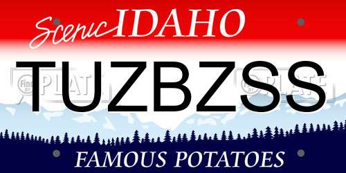 TUZBZSS Idaho License Plate