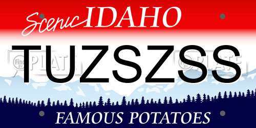 TUZSZSS Idaho License Plate