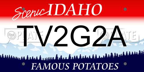 TV2G2A Idaho License Plate
