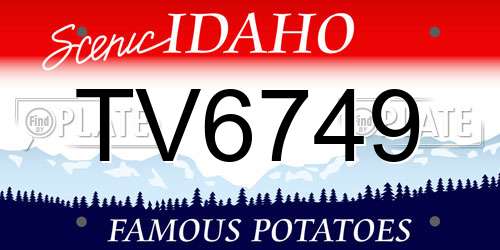 TV6749 Idaho License Plate