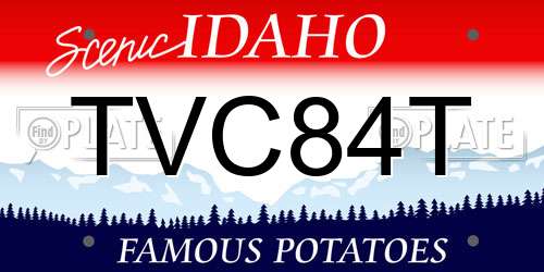 TVC84T Idaho License Plate