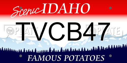 TVCB47 Idaho License Plate