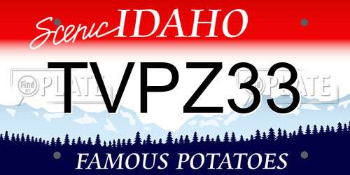 TVPZ33 Idaho License Plate