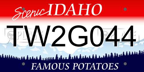 TW2G044 Idaho License Plate