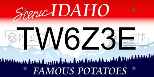 TW6Z3E Idaho License Plate
