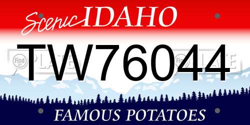 TW76044 Idaho License Plate