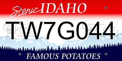 TW7G044 Idaho License Plate