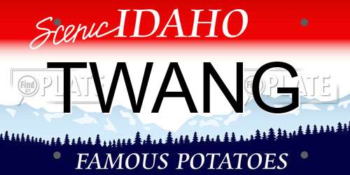 TWANG Idaho License Plate