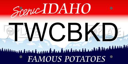 TWCBKD Idaho License Plate