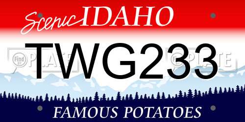TWG233 Idaho License Plate