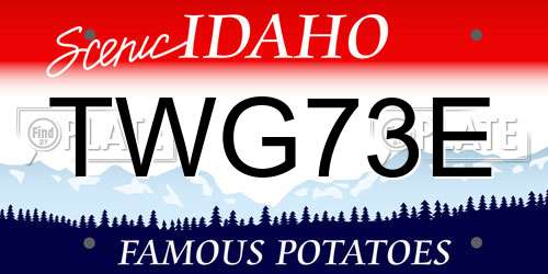 TWG73E Idaho License Plate