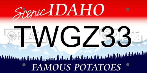 TWGZ33 Idaho License Plate