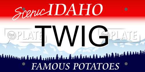TWIG Idaho License Plate
