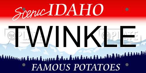 TWINKLE Idaho License Plate