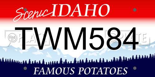 TWM584 Idaho License Plate