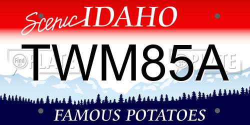 TWM85A Idaho License Plate