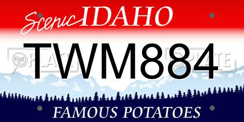 TWM884 Idaho License Plate