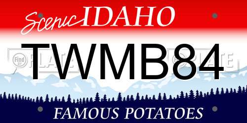 TWMB84 Idaho License Plate