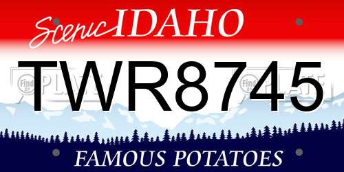 TWR8745 Idaho License Plate