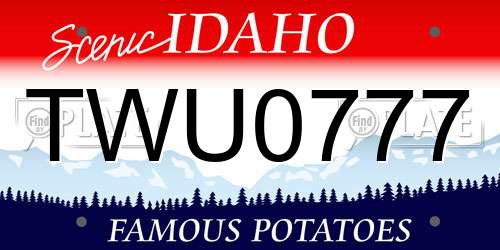 TWU0777 Idaho License Plate