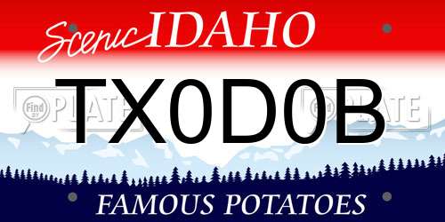TX0D0B Idaho License Plate