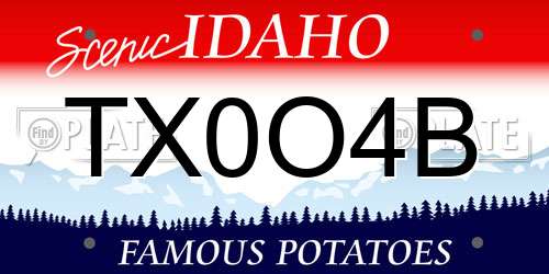 TX0O4B Idaho License Plate