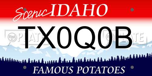 TX0Q0B Idaho License Plate