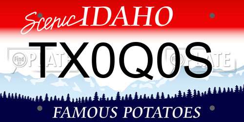 TX0Q0S Idaho License Plate