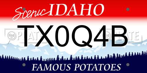 TX0Q4B Idaho License Plate