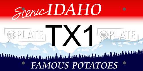 TX1 Idaho License Plate