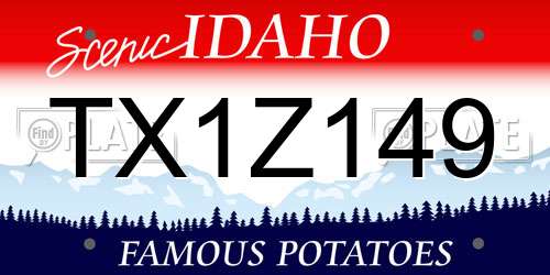 TX1Z149 Idaho License Plate