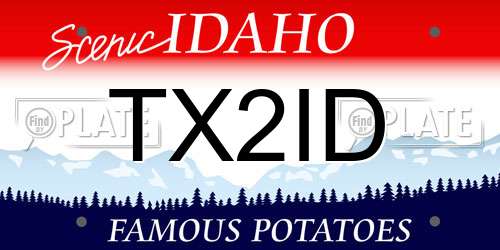 TX2ID Idaho License Plate