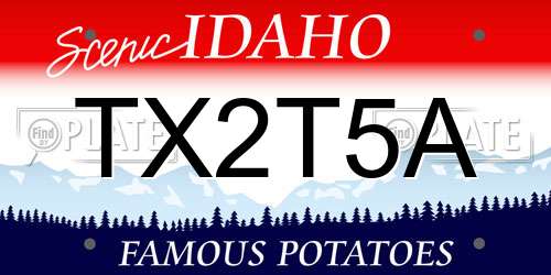 TX2T5A Idaho License Plate