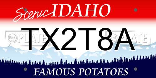 TX2T8A Idaho License Plate