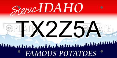 TX2Z5A Idaho License Plate